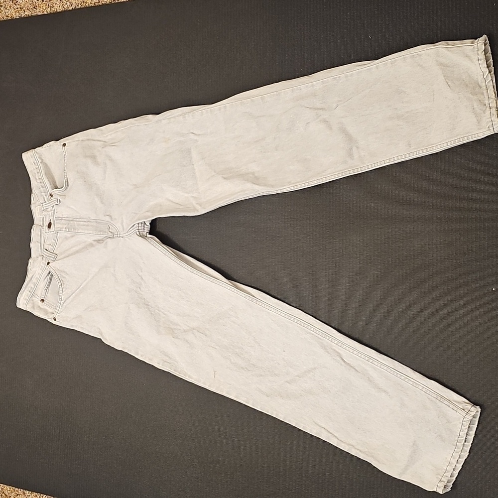 Vintage Reed St. James Gray High Waisted Heavy Denim Straight Jeans Mens 36 X 34